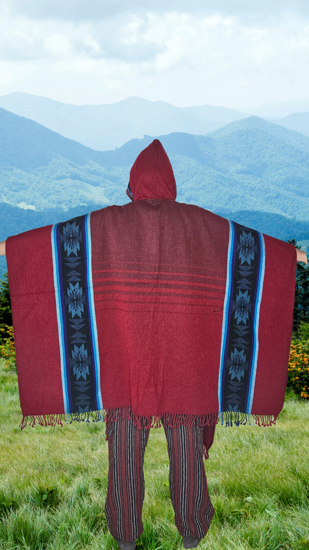 Red Royal Premium Unique Andean Poncho Unisex