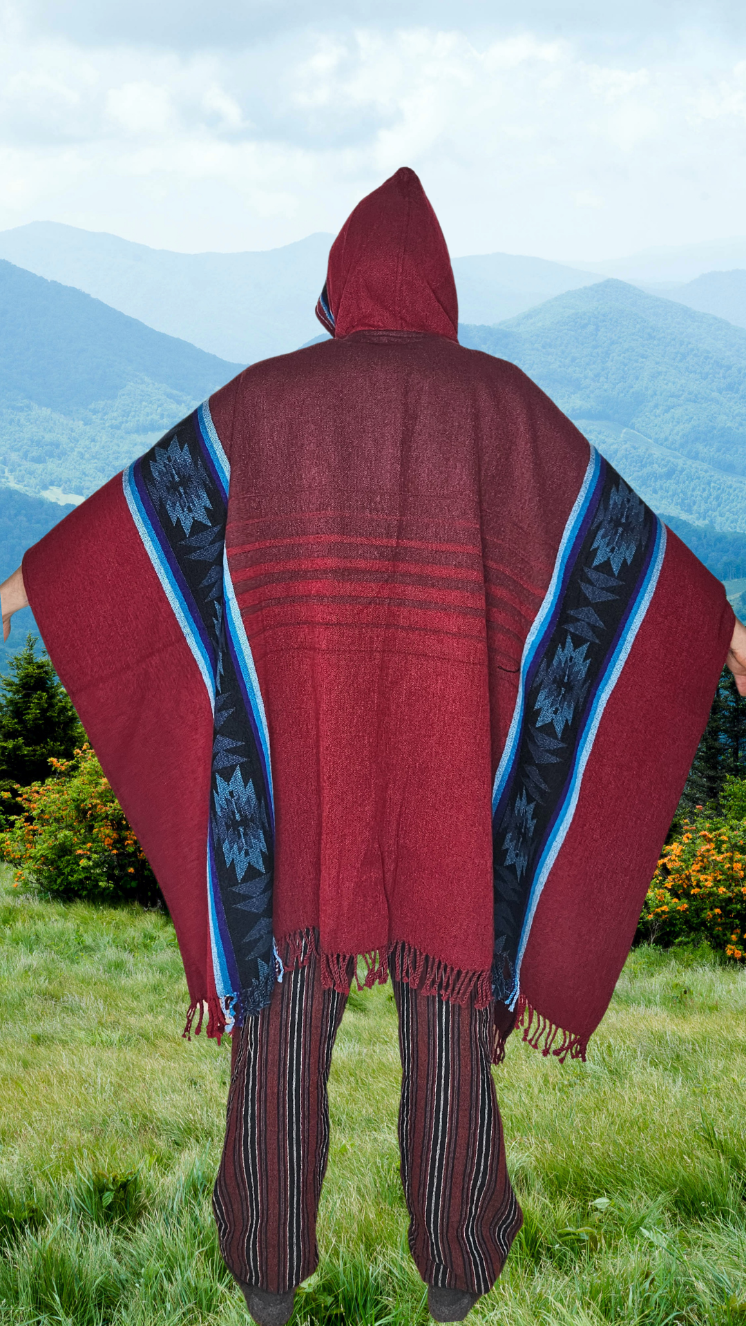 Red Royal Premium Unique Andean Poncho Unisex