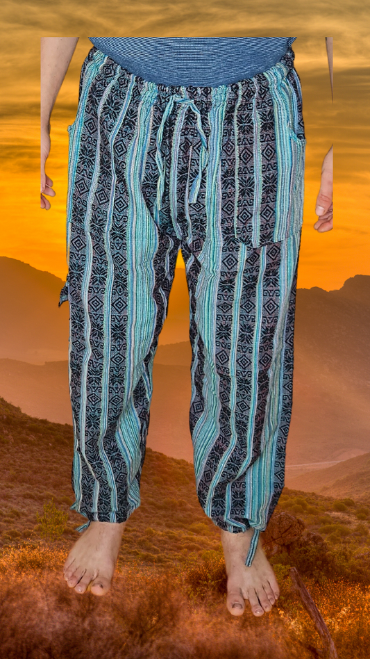 Aquamarine Blue Pants Andean Unisex