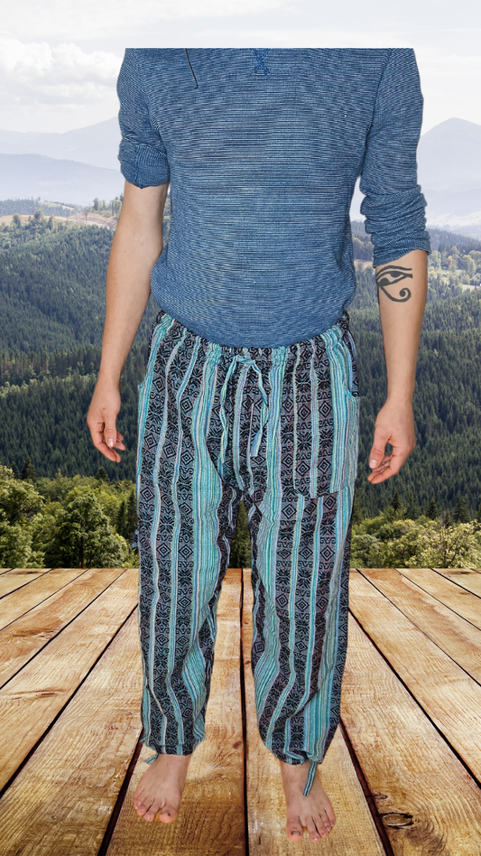 Aquamarine Blue Pants Andean Unisex